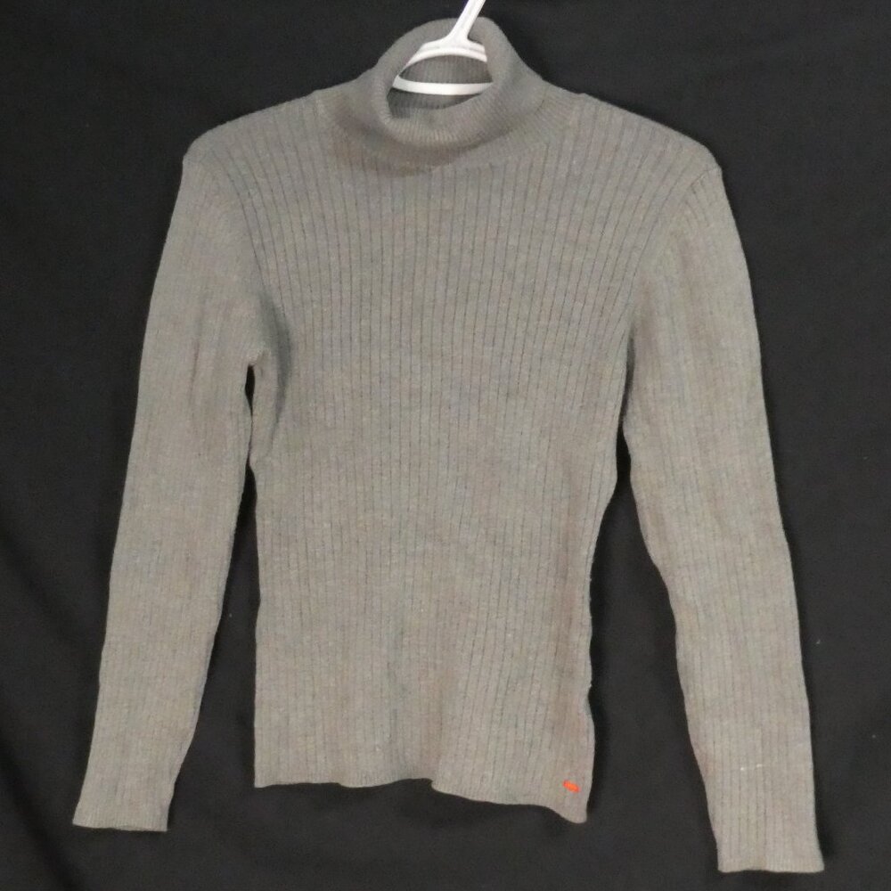 CASTRO | size 3/large | Grey Ribbed Knit Turtleneck Long Sleeve Sweater